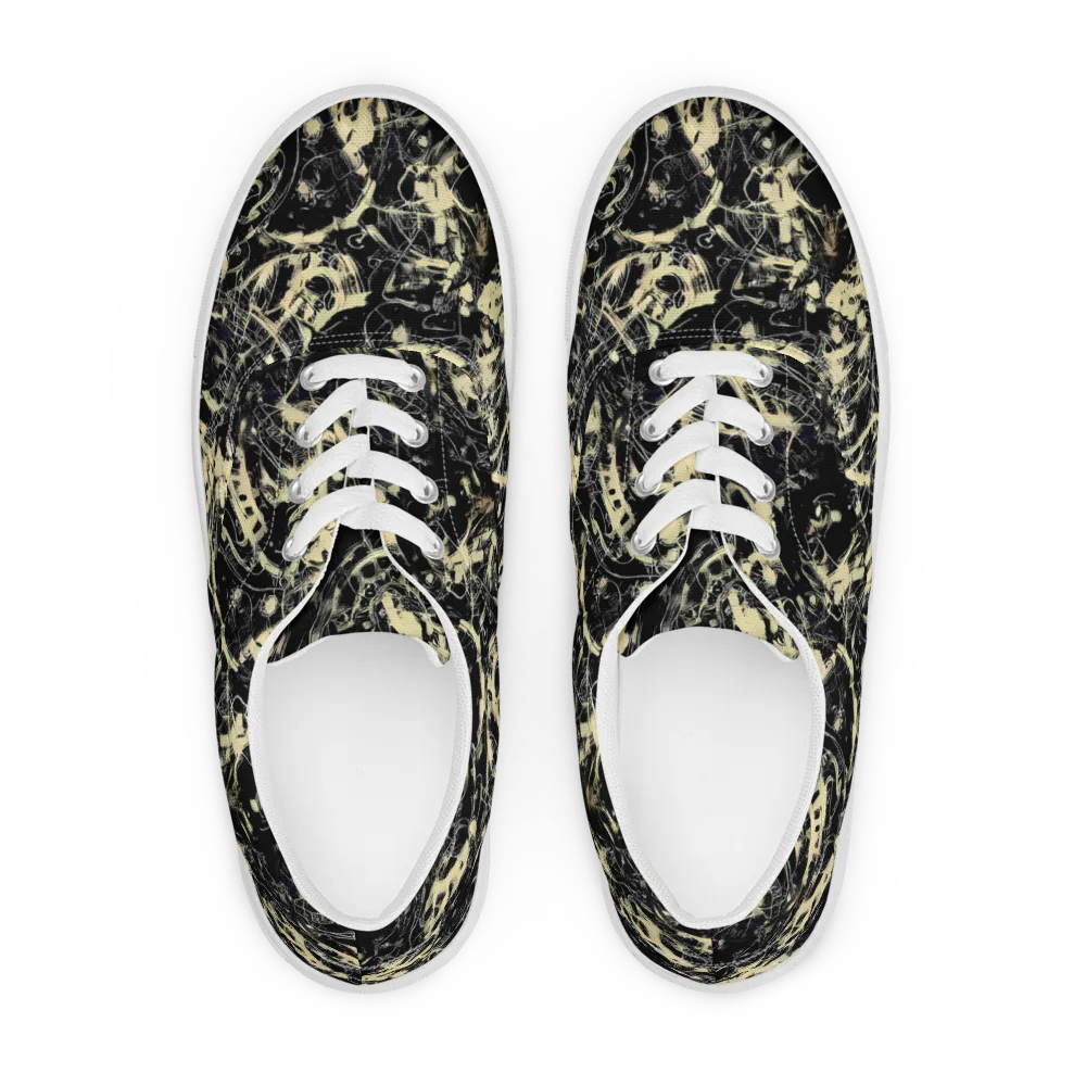 Ivory Ossuary on Men's Lace-Up Canvas Shoes — Front
