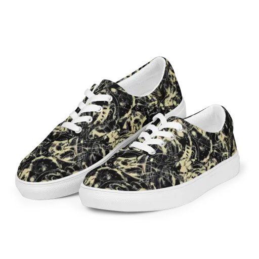 Ivory Ossuary on a Men's Lace-Up Canvas Shoes