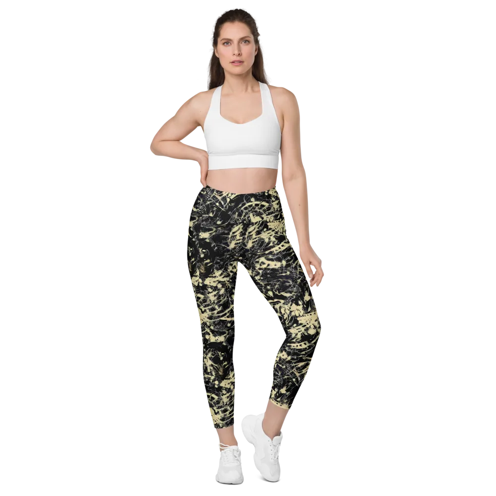 Ivory Ossuary on Leggings with Pockets — Front