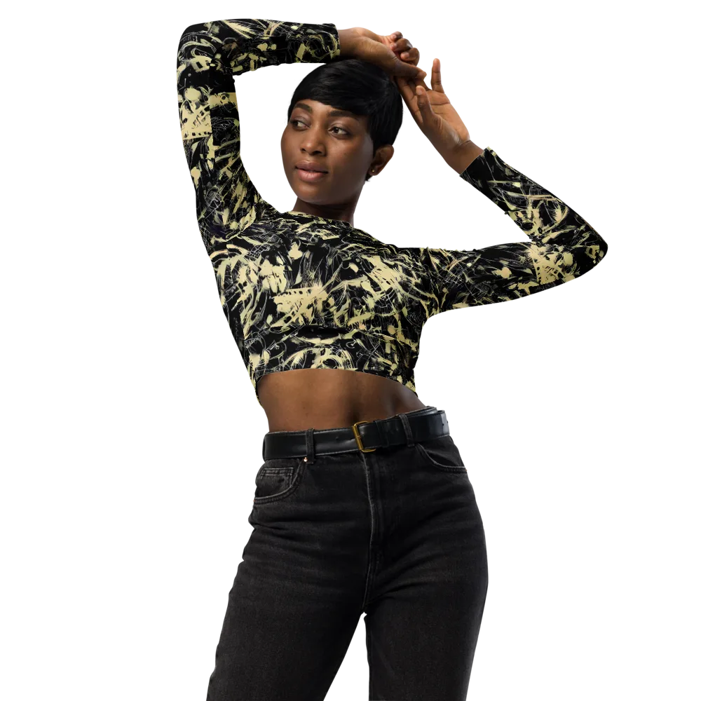 Ivory Ossuary on Long Sleeve Crop Top — Front