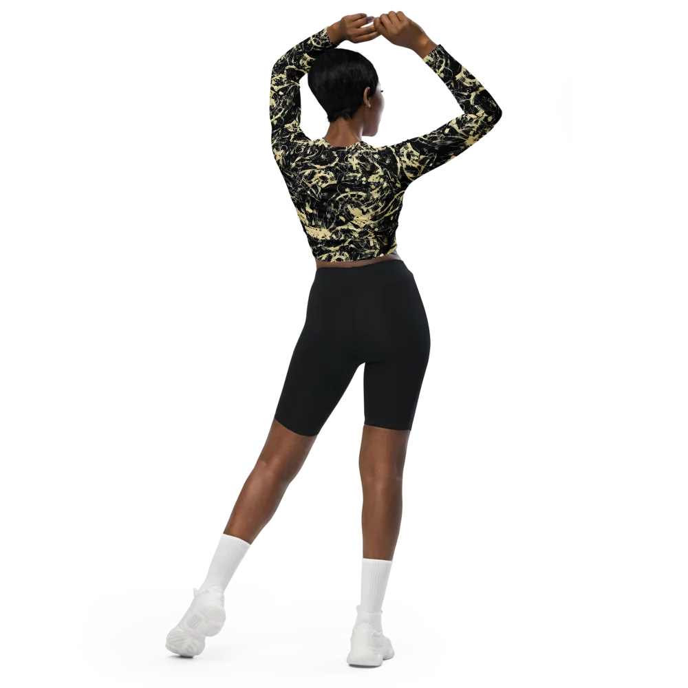 Ivory Ossuary on Long Sleeve Crop Top — Back