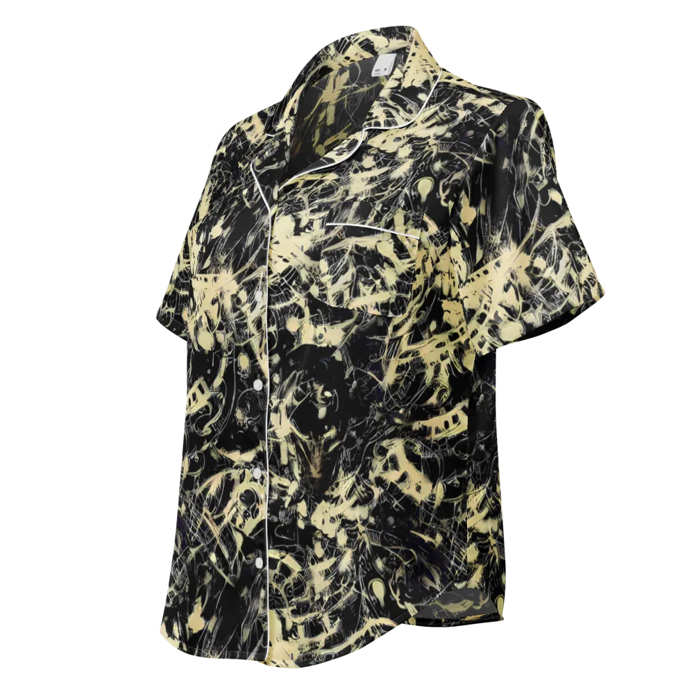 Ivory Ossuary on Women's Short Sleeve Pajama Top — Left Front