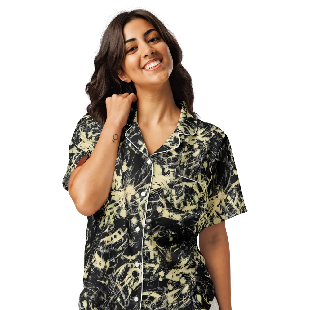 Ivory Ossuary on Women's Short Sleeve Pajama Top — Front