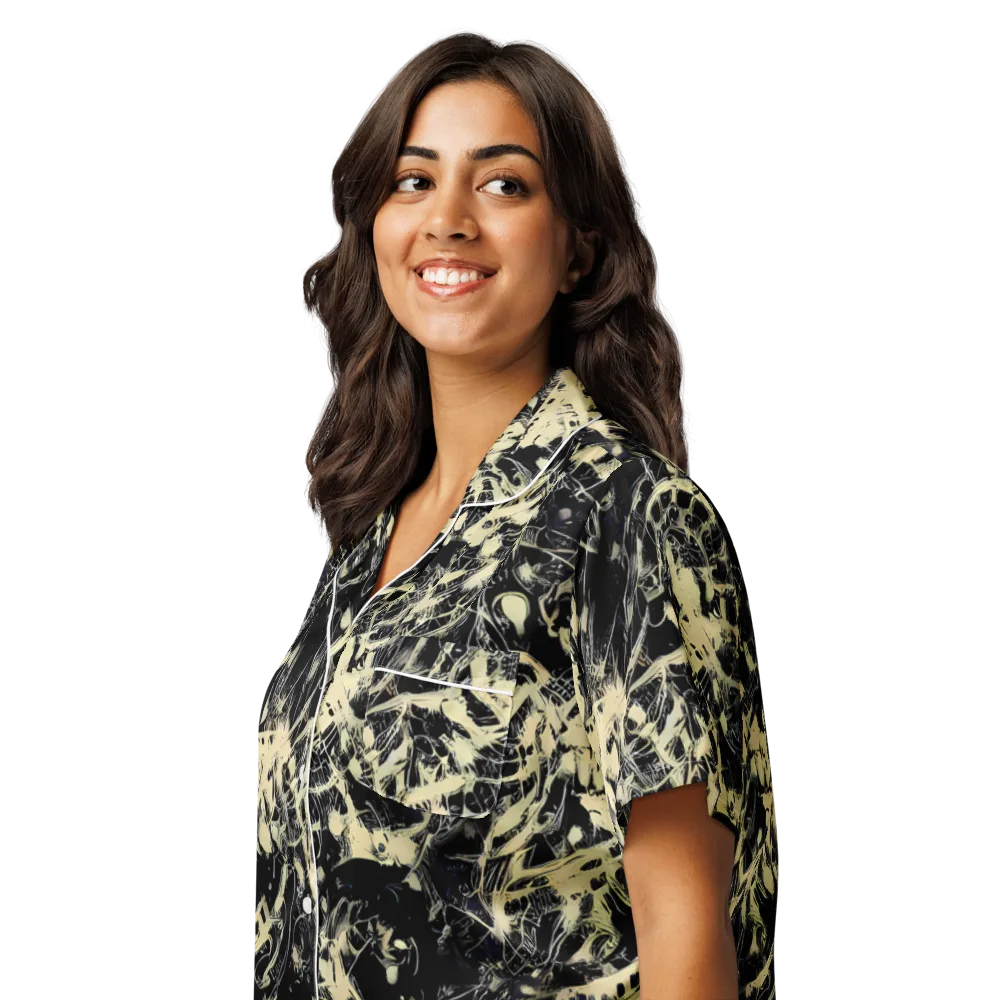 Ivory Ossuary on Women's Short Sleeve Pajama Top — Left Front