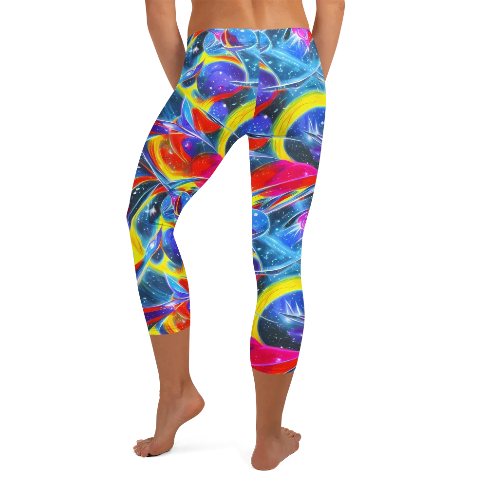 Prismatic Marbles on Capri Leggings — Back
