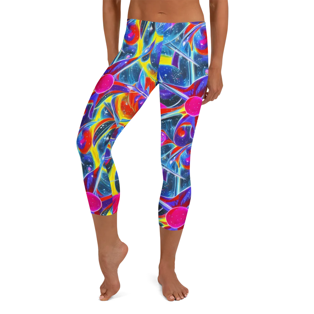 Prismatic Marbles on Capri Leggings — Front
