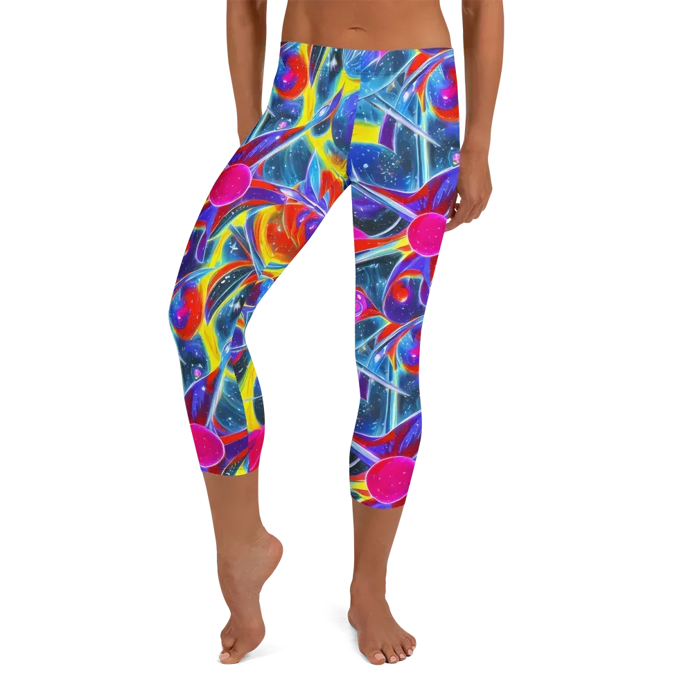 Prismatic Marbles on Capri Leggings — Front