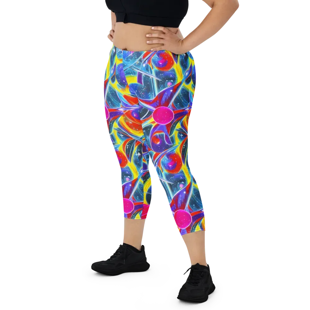 Prismatic Marbles on Capri Leggings — Front