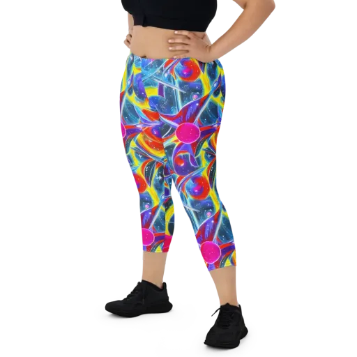 Prismatic Marbles on a Capri Leggings