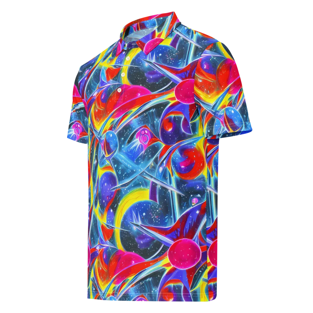 Prismatic Marbles on Men's Slim Fit Polo Shirt — Left Front