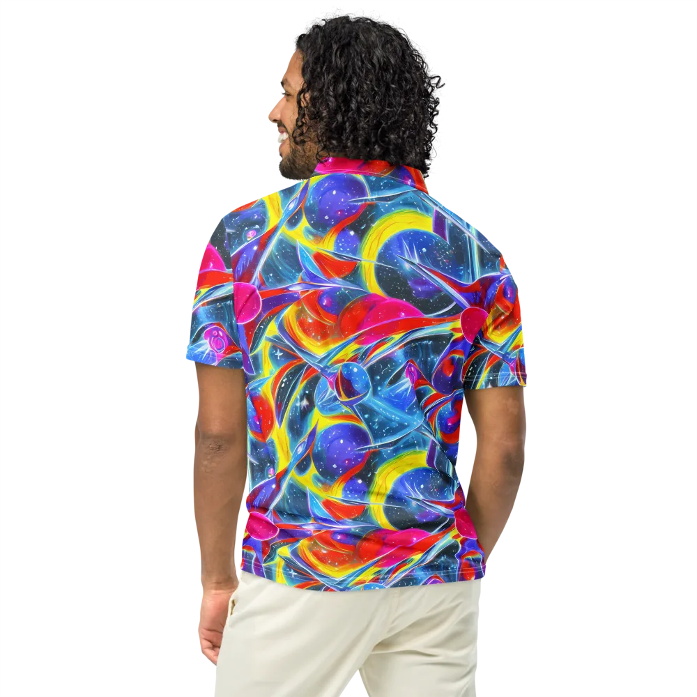 Prismatic Marbles on Men's Slim Fit Polo Shirt — Back