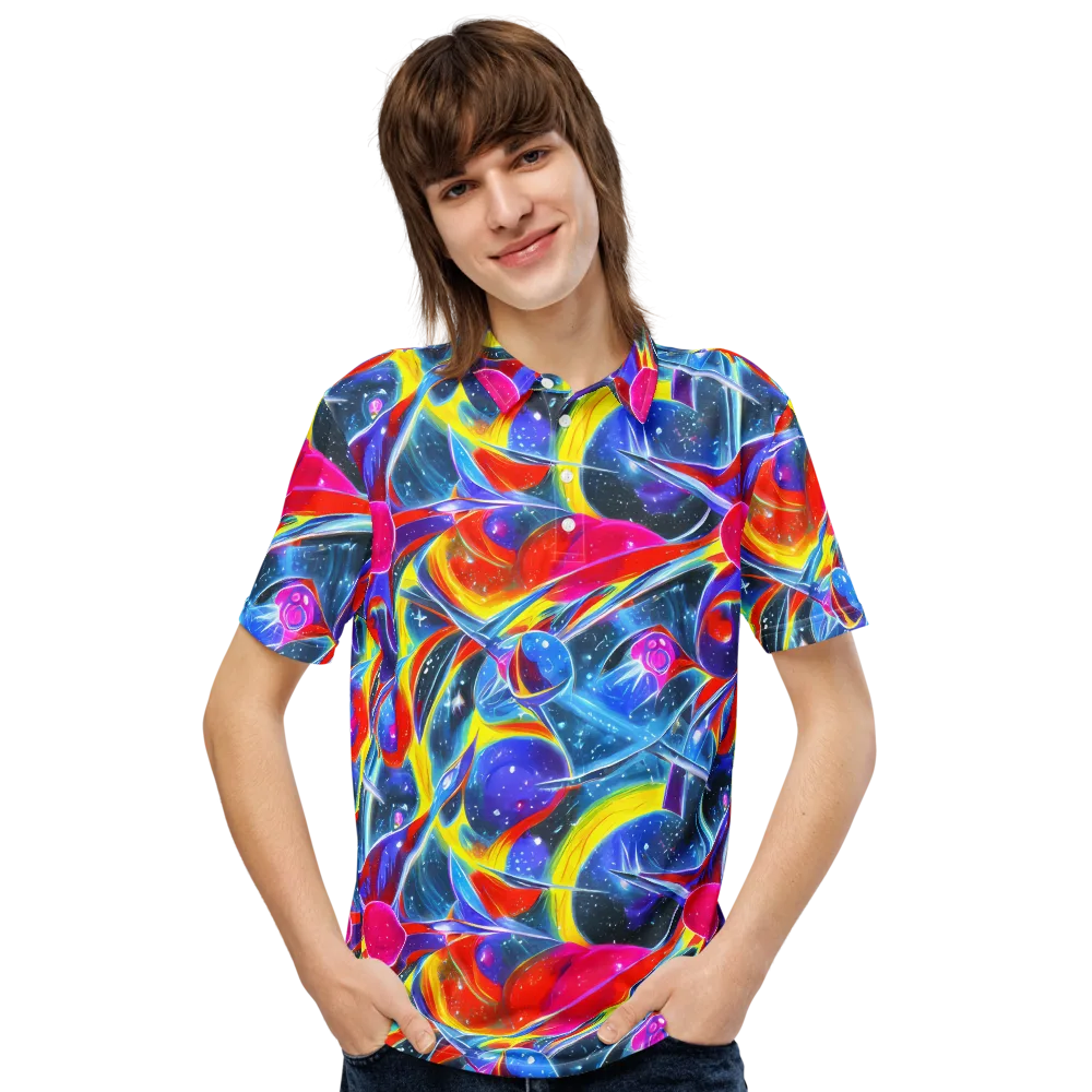 Prismatic Marbles on Men's Slim Fit Polo Shirt — Front
