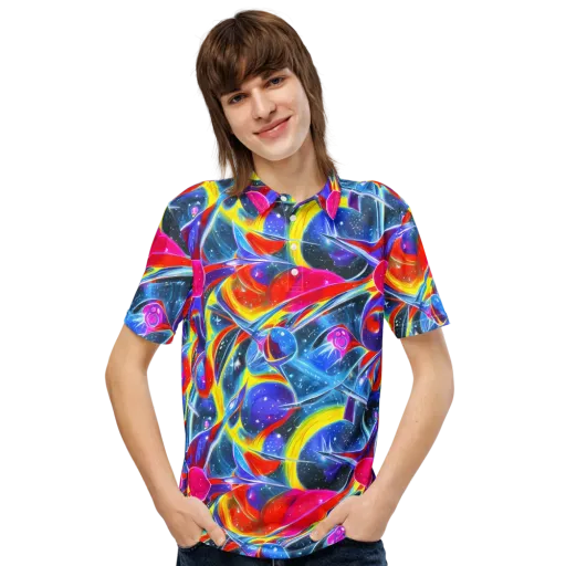 Prismatic Marbles on a Men's Slim Fit Polo Shirt