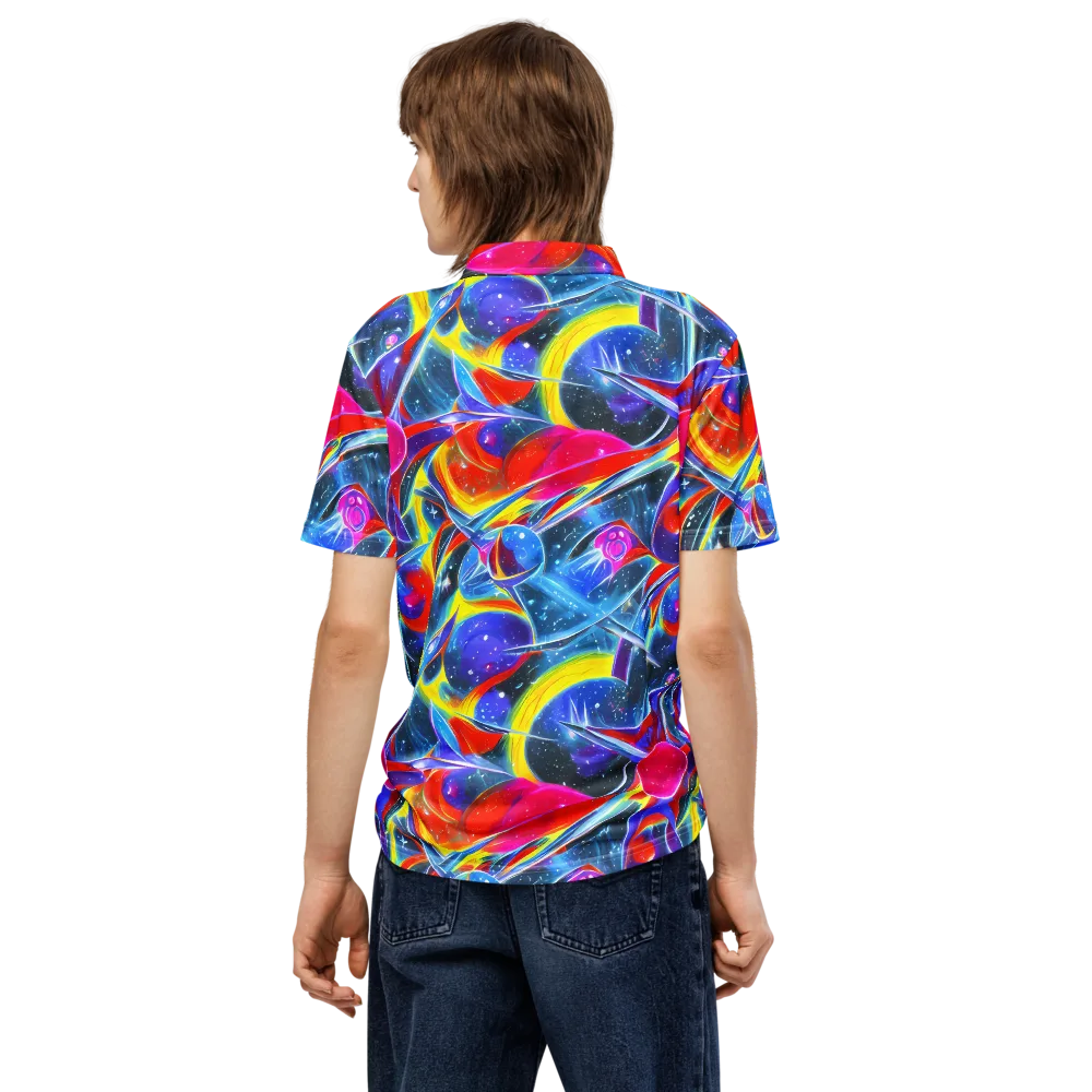 Prismatic Marbles on Men's Slim Fit Polo Shirt — Back