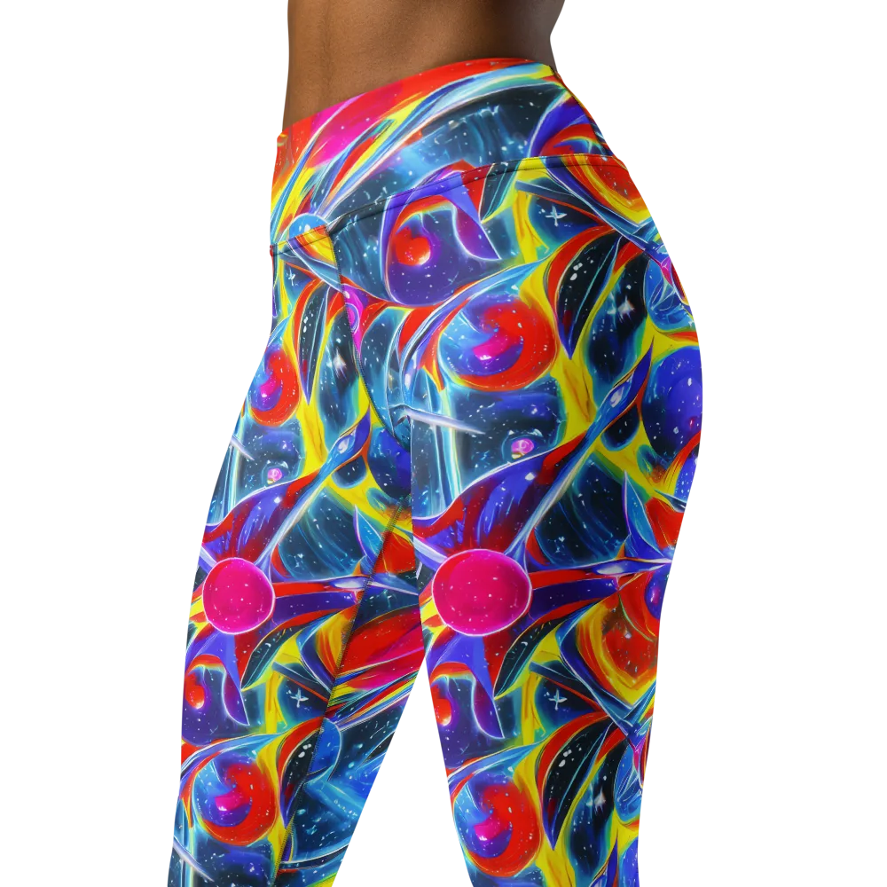 Prismatic Marbles on Yoga Leggings — Left Front