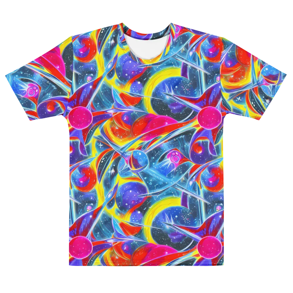 Prismatic Marbles on Men's Cotton Crew Neck T-Shirt — Front