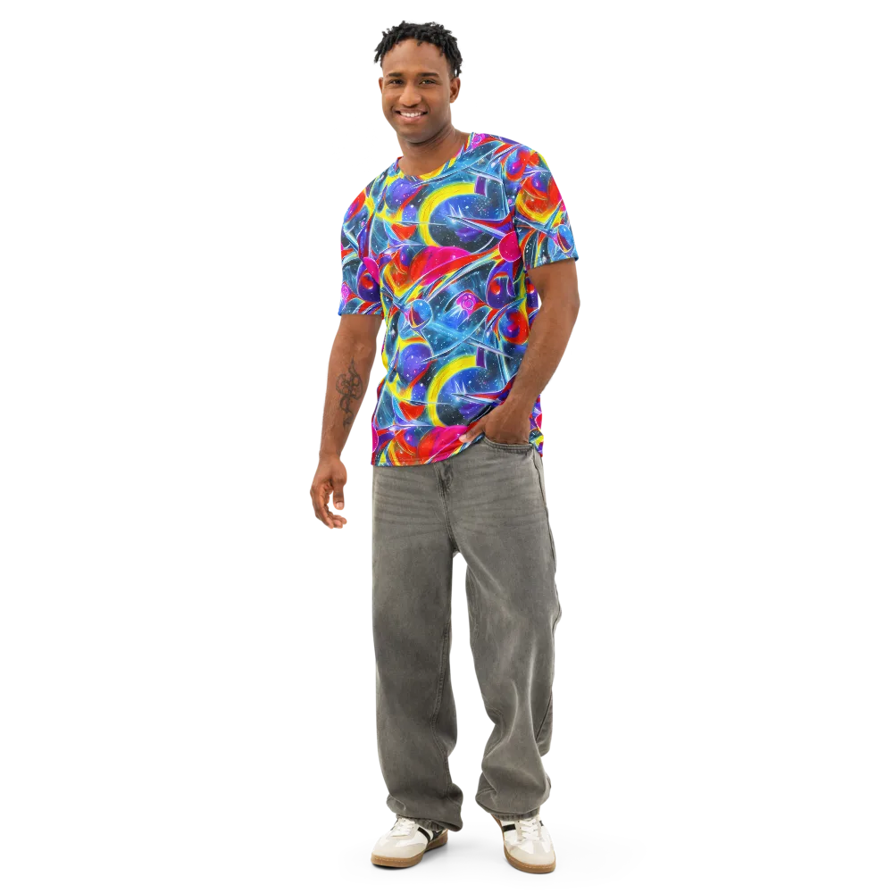 Prismatic Marbles on Men's Cotton Crew Neck T-Shirt — Front