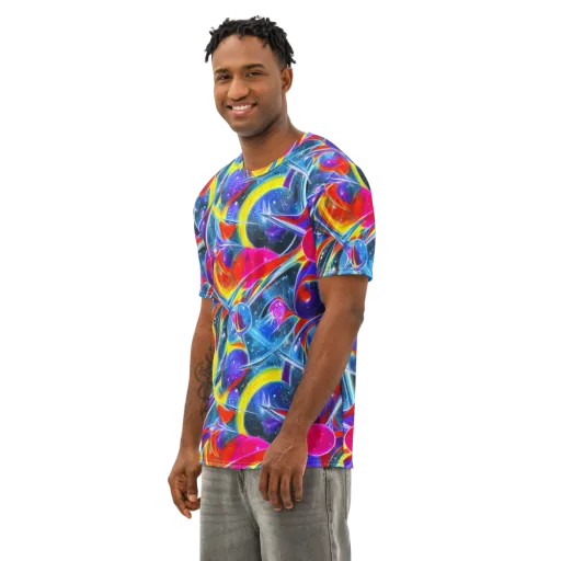 Prismatic Marbles on a Men's Cotton Crew Neck T-Shirt