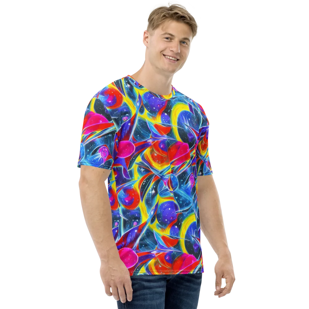 Prismatic Marbles on Men's Crew Neck T-Shirt — Right