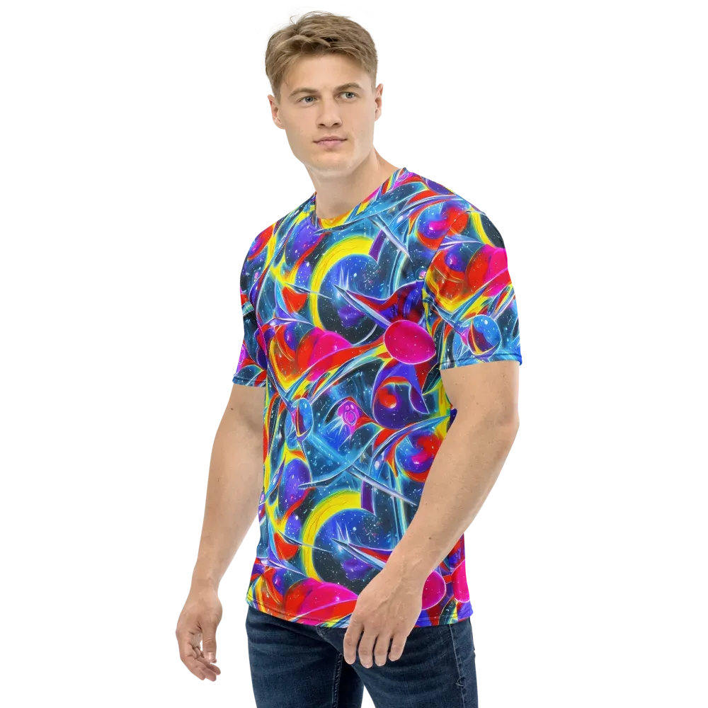 Prismatic Marbles on Men's Crew Neck T-Shirt — Left