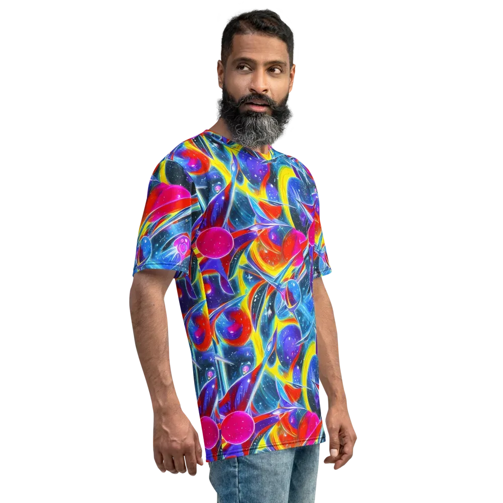 Prismatic Marbles on Men's Crew Neck T-Shirt — Right