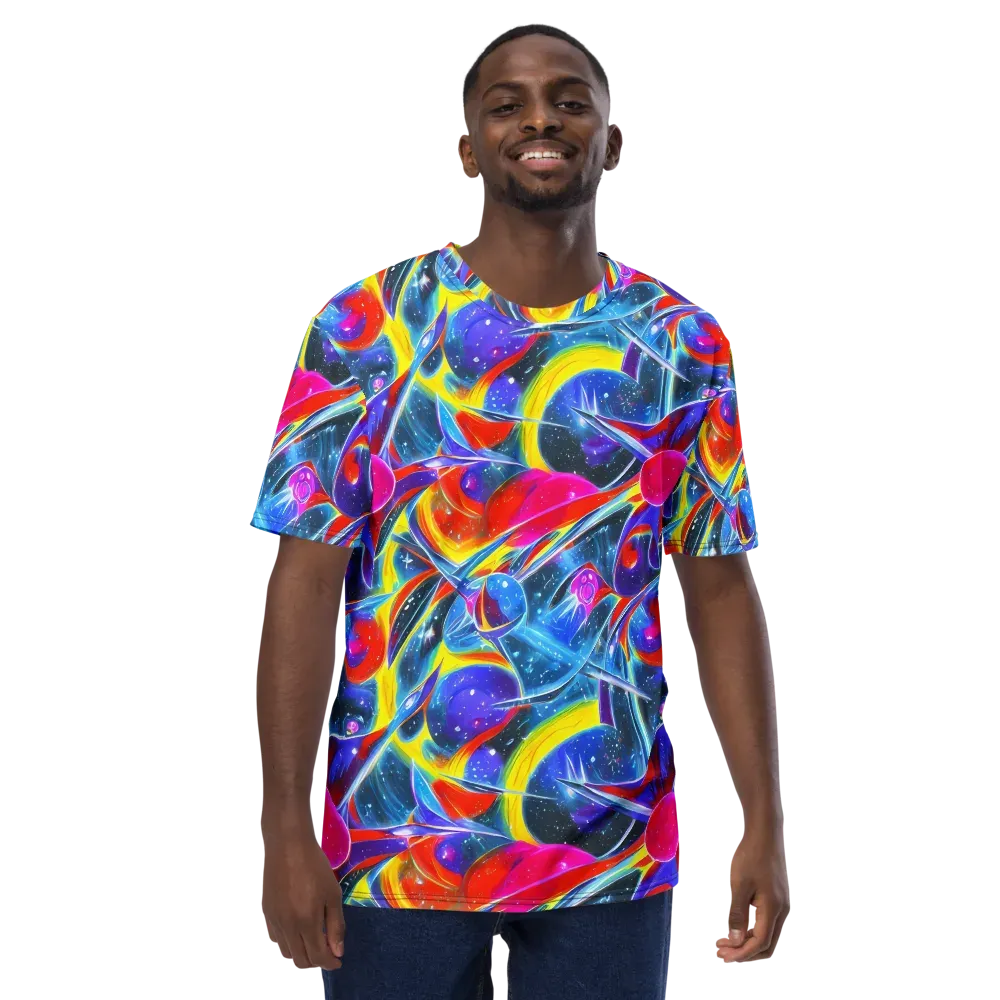 Prismatic Marbles on Men's Crew Neck T-Shirt — Front