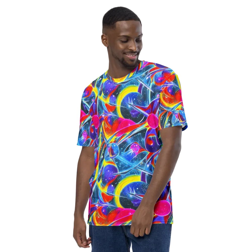 Prismatic Marbles on Men's Crew Neck T-Shirt — Left