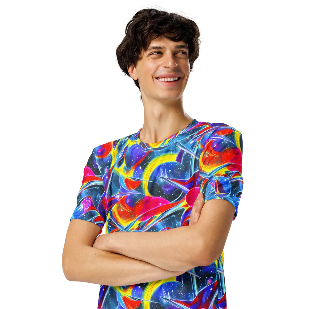 Prismatic Marbles on Men's Crew Neck T-Shirt — Left Front