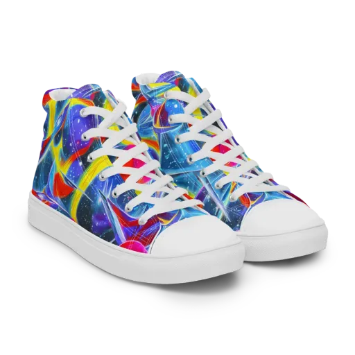 Prismatic Marbles on a Men's High Top Canvas Shoes