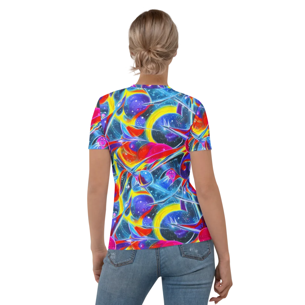 Prismatic Marbles on Women's Crew Neck T-Shirt — Back