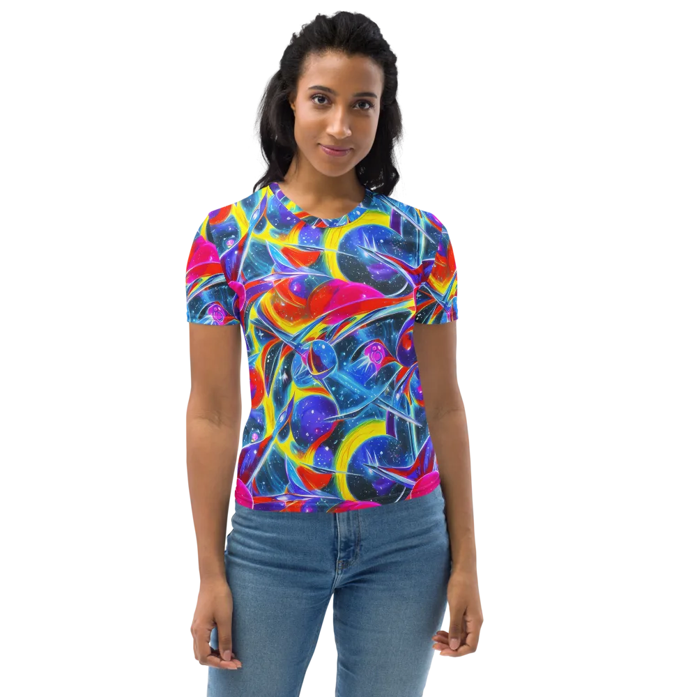 Prismatic Marbles on Women's Crew Neck T-Shirt — Front