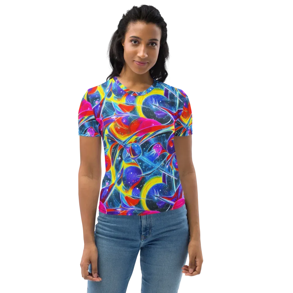 Prismatic Marbles on Women's Crew Neck T-Shirt — Front