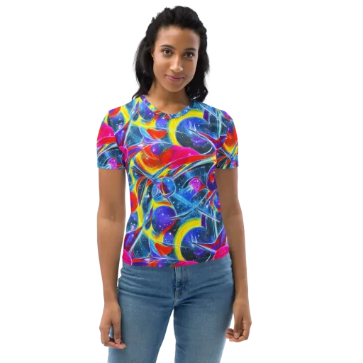 Prismatic Marbles on a Women's Crew Neck T-Shirt