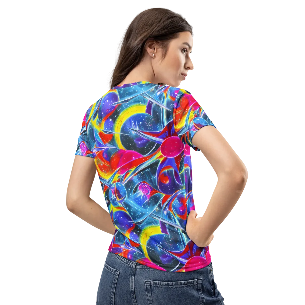Prismatic Marbles on Women's Crew Neck T-Shirt — Back