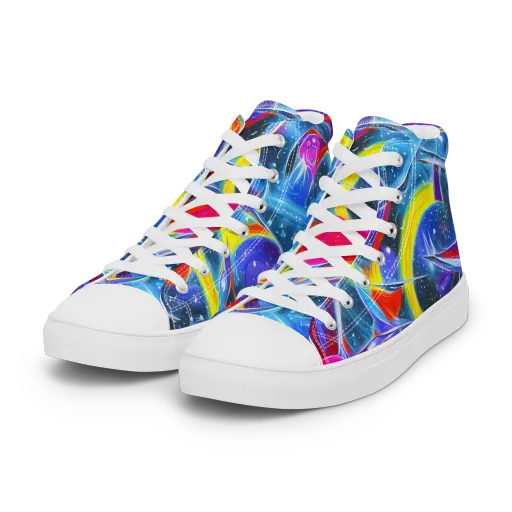 Prismatic Marbles on a Women's High Top Canvas Shoes