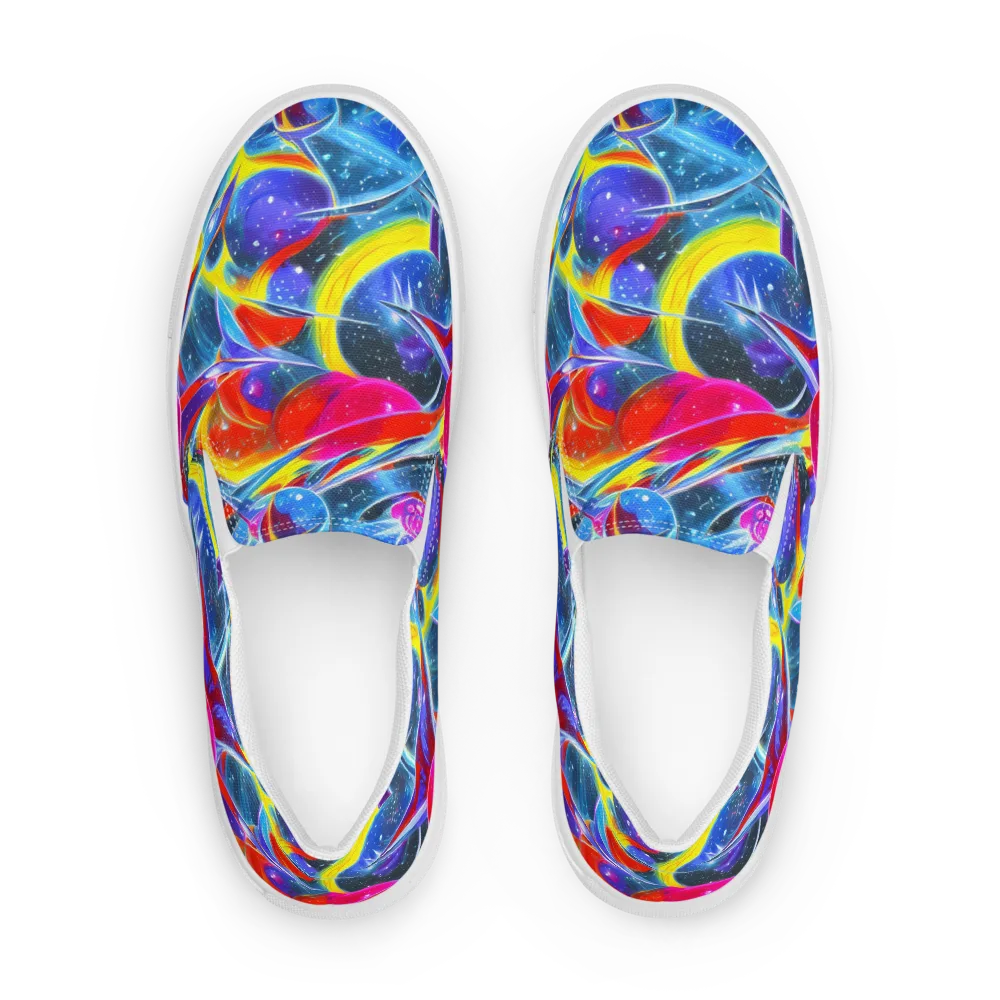 Prismatic Marbles on Men's Slip-On Canvas Shoes — Front