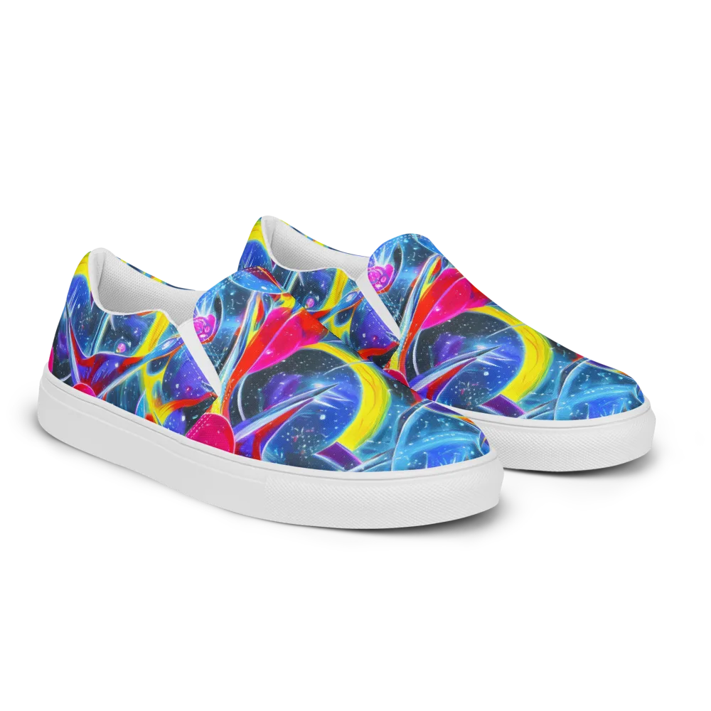 Prismatic Marbles on Men's Slip-On Canvas Shoes — Right Front