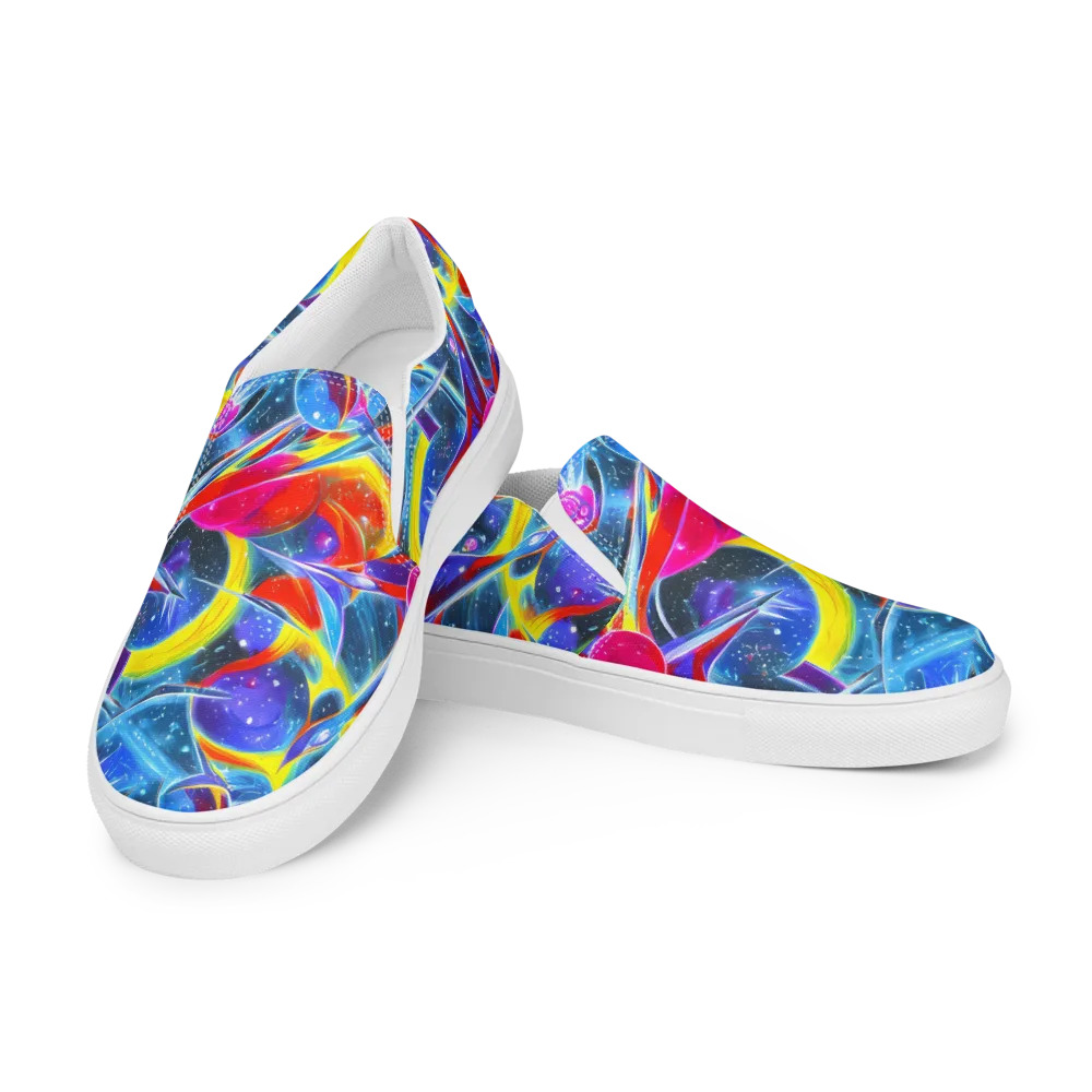 Prismatic Marbles on Men's Slip-On Canvas Shoes — Left Front