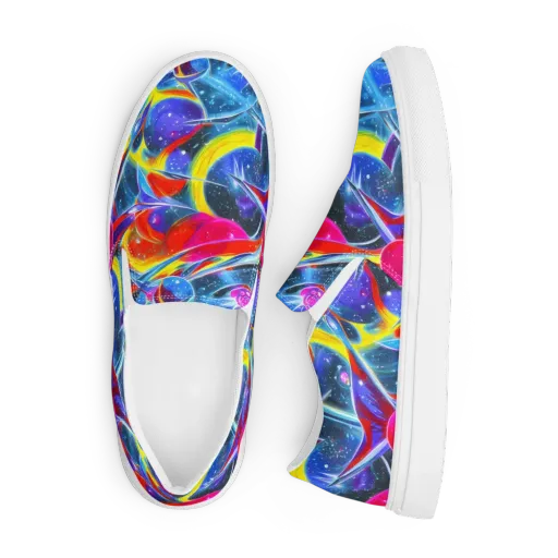 Prismatic Marbles on a Men's Slip-On Canvas Shoes
