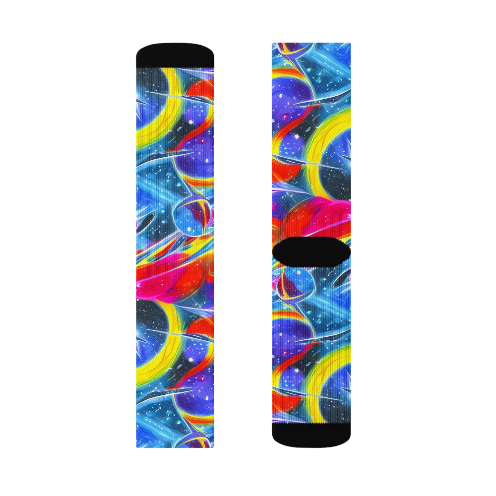 Prismatic Marbles on Socks — Right Sock