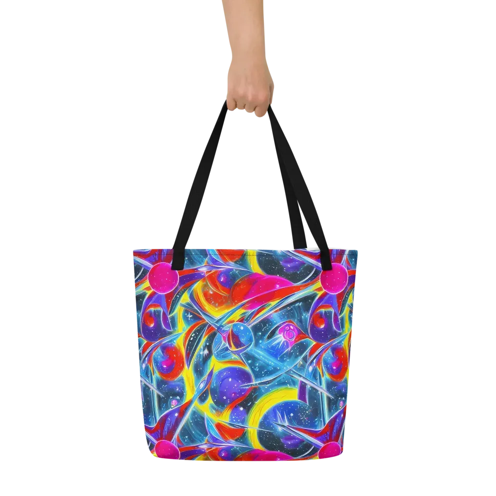 Prismatic Marbles on Large Tote Bag W/ Pocket — Front