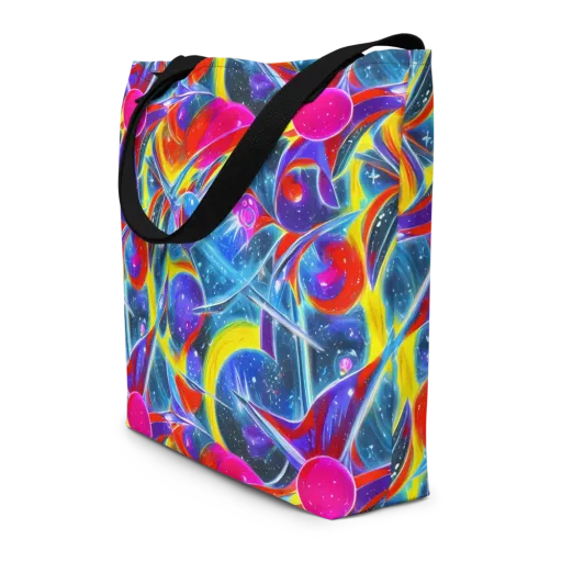 Prismatic Marbles on a Large Tote Bag W/ Pocket