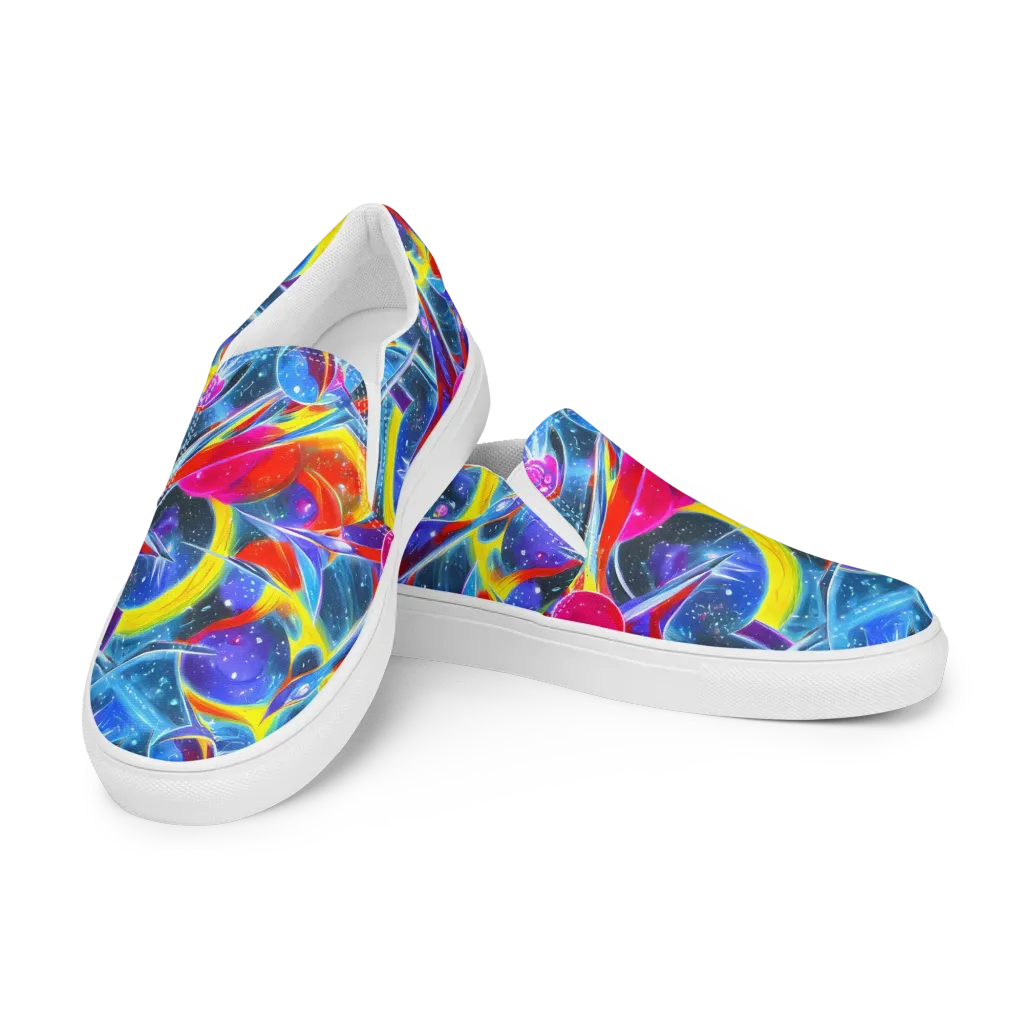 Prismatic Marbles on Women's Slip-On Canvas Shoes — Left Front