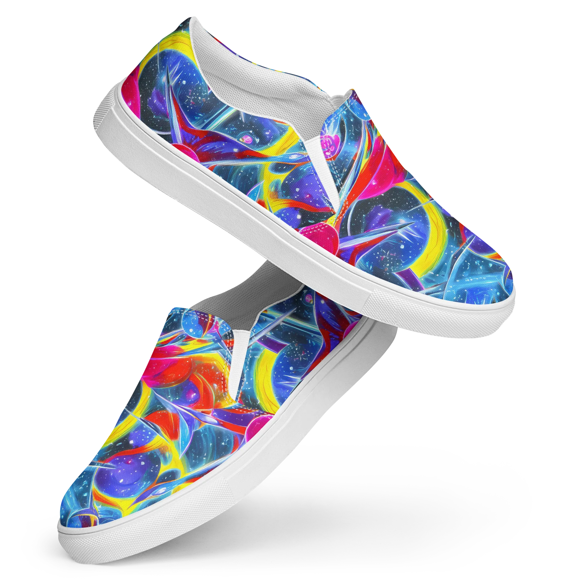 Prismatic Marbles on Women's Slip-On Canvas Shoes — Front