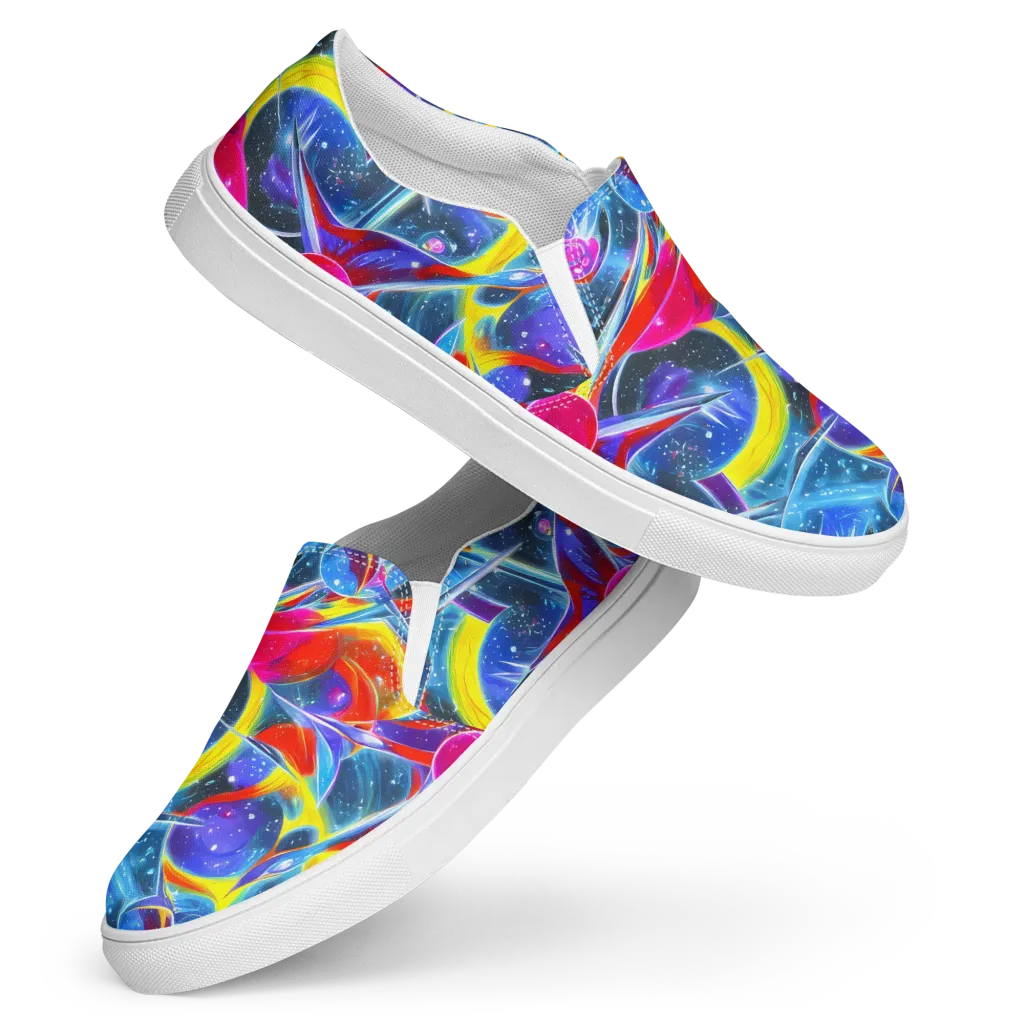 Prismatic Marbles on Women's Slip-On Canvas Shoes — Front