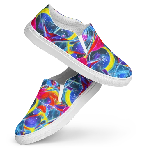 Prismatic Marbles on a Women's Slip-On Canvas Shoes