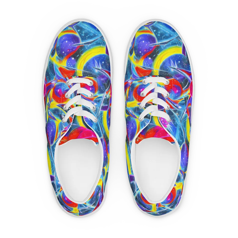 Prismatic Marbles on Men's Lace-Up Canvas Shoes — Front