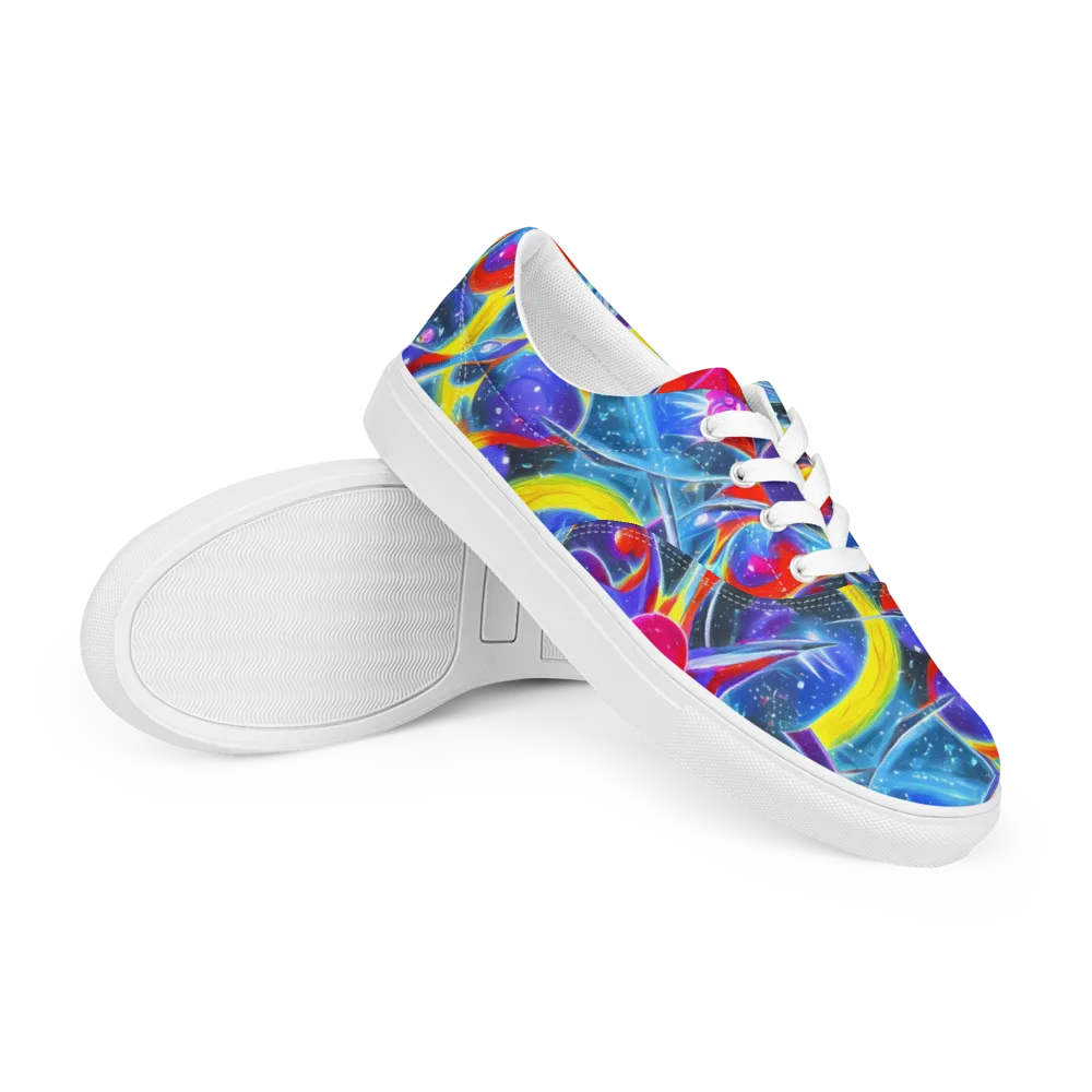 Prismatic Marbles on Men's Lace-Up Canvas Shoes — Right Front