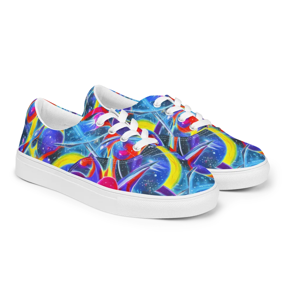 Prismatic Marbles on Men's Lace-Up Canvas Shoes — Right Front