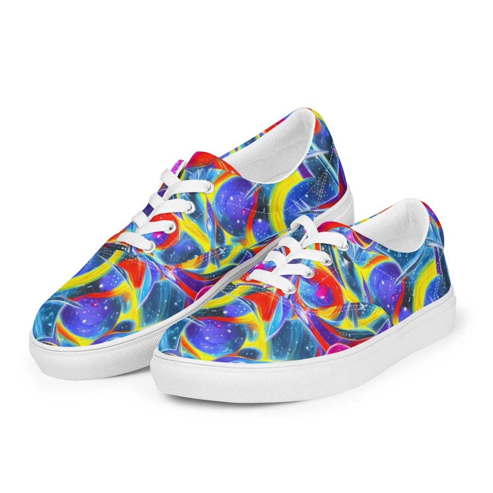 Prismatic Marbles on Men's Lace-Up Canvas Shoes — Left Front